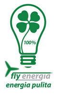 Il quadrifoglio nella lamapadina e' il marchio che contraddistingue chi ha scelto l'energia pulita di FLYENERGIA